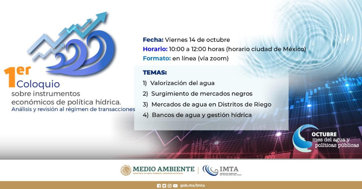Imagen ilustrativa del 1er Coloquio sobre instrumentos económicos de política hídrica